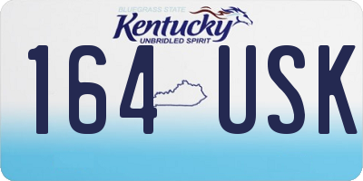 KY license plate 164USK