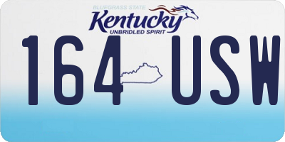 KY license plate 164USW