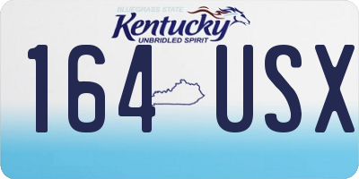 KY license plate 164USX
