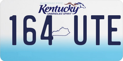 KY license plate 164UTE
