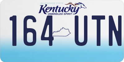 KY license plate 164UTN