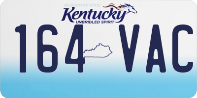 KY license plate 164VAC