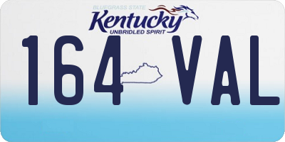 KY license plate 164VAL