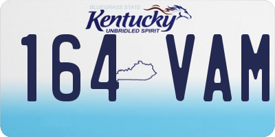 KY license plate 164VAM