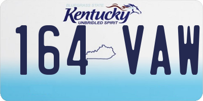 KY license plate 164VAW