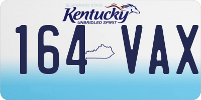KY license plate 164VAX