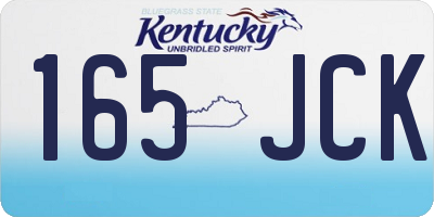 KY license plate 165JCK