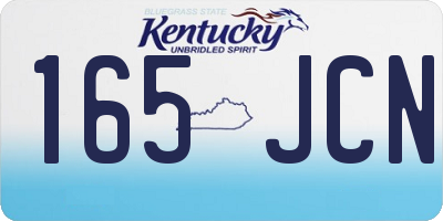 KY license plate 165JCN