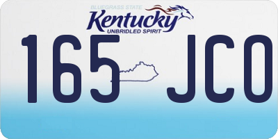 KY license plate 165JCO