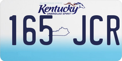 KY license plate 165JCR