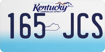 KY license plate 165JCS