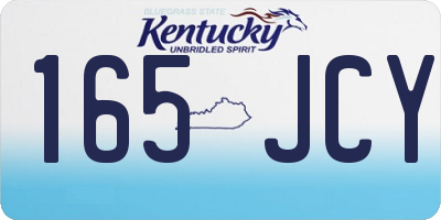 KY license plate 165JCY