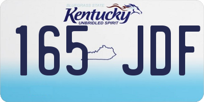 KY license plate 165JDF