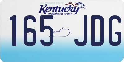 KY license plate 165JDG