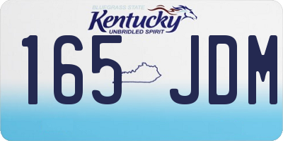 KY license plate 165JDM
