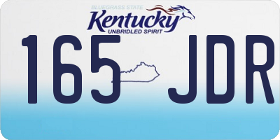 KY license plate 165JDR