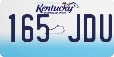 KY license plate 165JDU