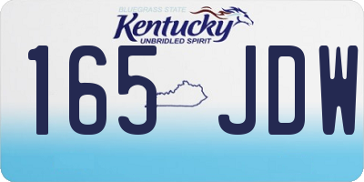 KY license plate 165JDW