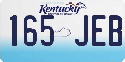 KY license plate 165JEB