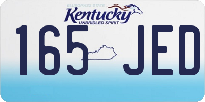 KY license plate 165JED
