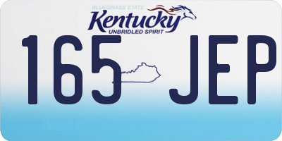 KY license plate 165JEP
