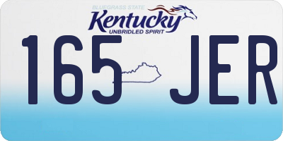 KY license plate 165JER