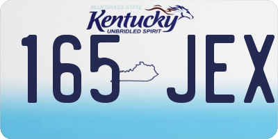 KY license plate 165JEX