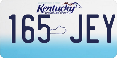 KY license plate 165JEY