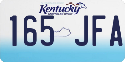 KY license plate 165JFA