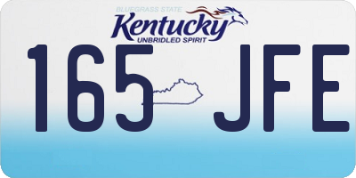 KY license plate 165JFE