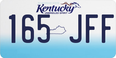 KY license plate 165JFF
