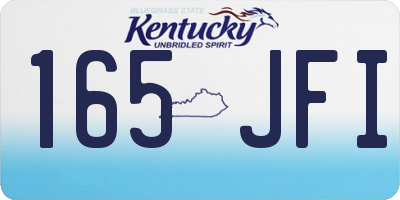 KY license plate 165JFI