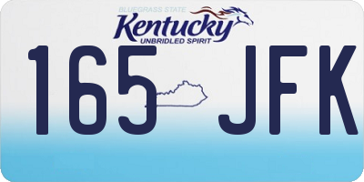 KY license plate 165JFK