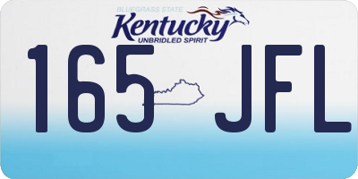 KY license plate 165JFL