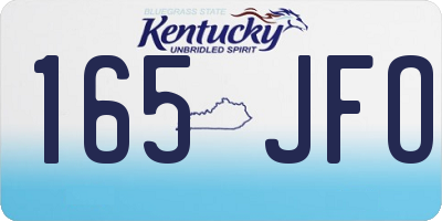 KY license plate 165JFO