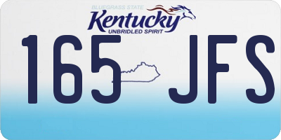 KY license plate 165JFS