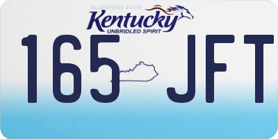 KY license plate 165JFT