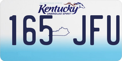 KY license plate 165JFU