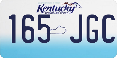 KY license plate 165JGC