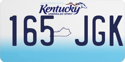KY license plate 165JGK