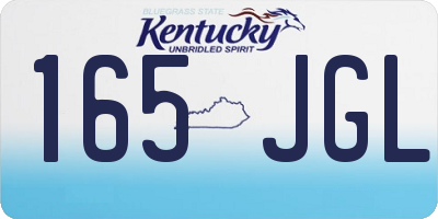 KY license plate 165JGL