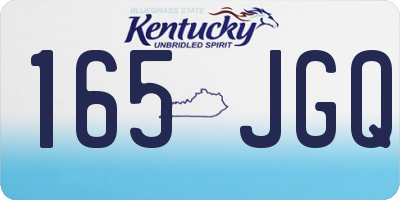 KY license plate 165JGQ