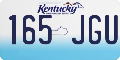 KY license plate 165JGU