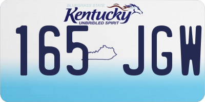 KY license plate 165JGW