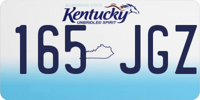 KY license plate 165JGZ