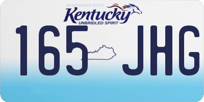 KY license plate 165JHG