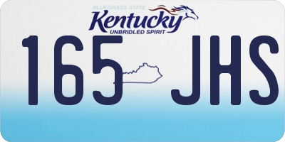KY license plate 165JHS