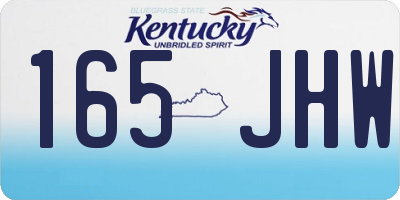 KY license plate 165JHW