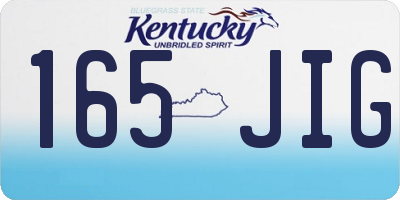 KY license plate 165JIG