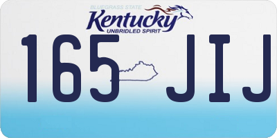 KY license plate 165JIJ